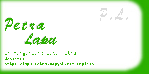 petra lapu business card